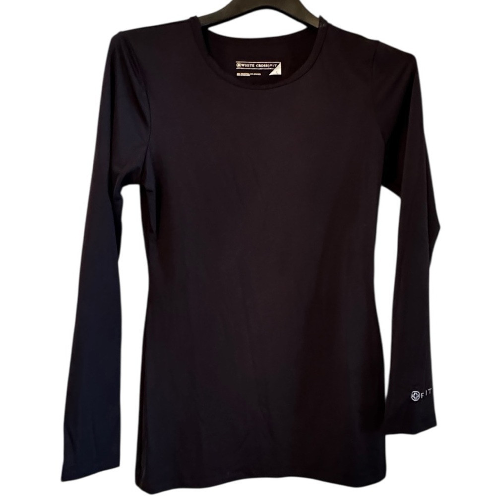 White‎ CrossFit Black Long Sleeve work out Top